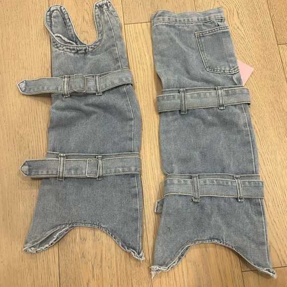 Denim/ Knit Leg Warmers - Picture 2 of 4